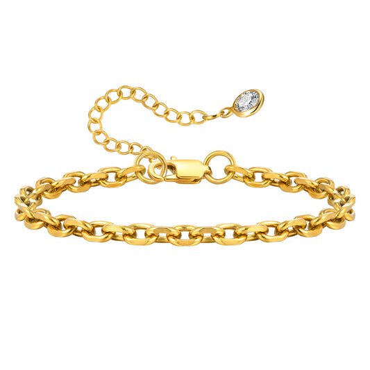 Simple And Stylish Gold Stainless Steel Bracelet Unisex