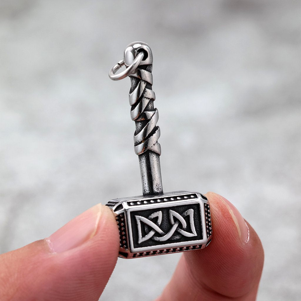 Planderful Shop Viking Pendant For Men Nordic Celtic Knot Stainless Steel Double Sided Necklace