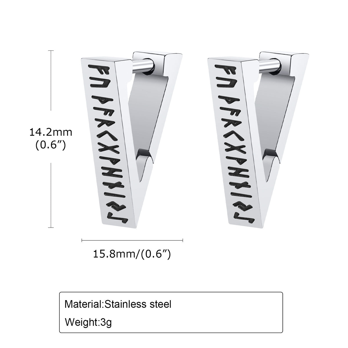 Stainless Steel Viking Geometric Earrings