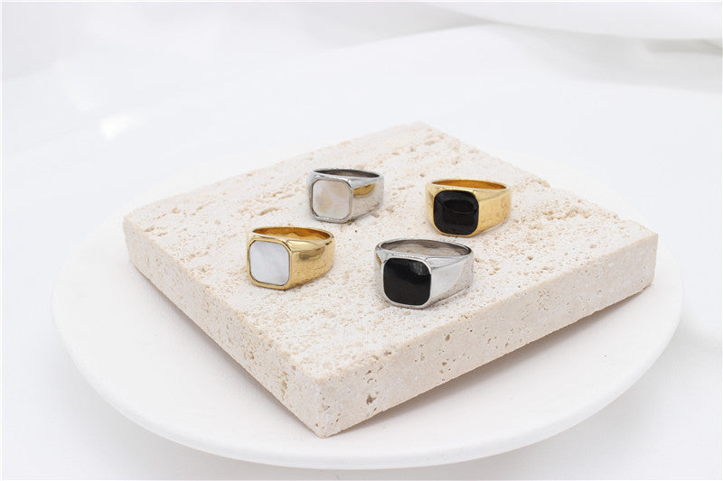 Planderful Everyday Genie Steel Index Finger Ring Unisex Glossy Korean Style Protection Statement