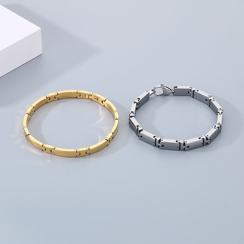 Planderful Genie I Shape Stylish Tungsten Bracelet For Men