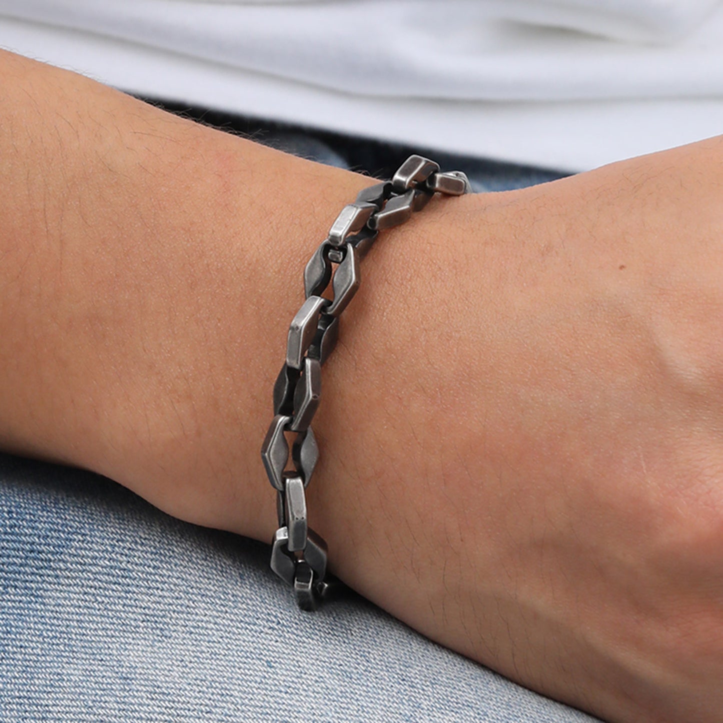 Jewelry Hip Hop Stainless Steel Lip Chain Bracelet for Men