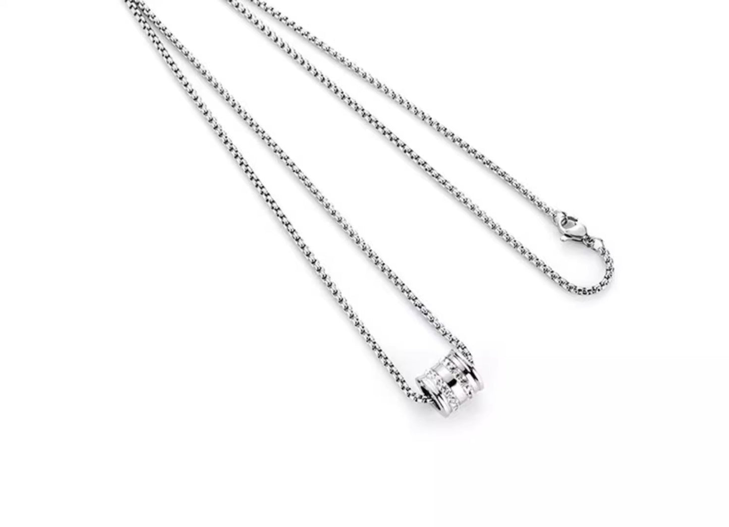 Planderful Jewelry Titanium Necklace Zircon Chain