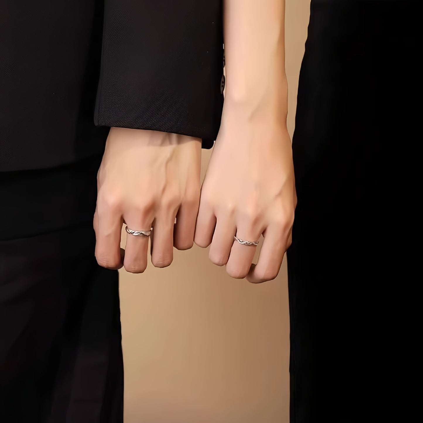 New Double Snake Couple Pair Ring 925 Sterling Silver Gift