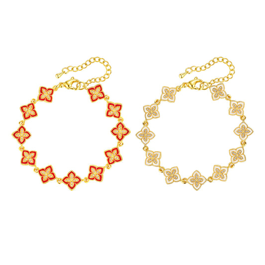 Copper Gold Four-Leaf Flower Gold Bracelet