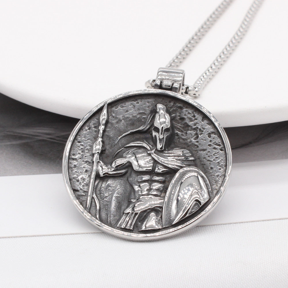Planderful Titanium Steel Knight Pendant For Men And Women Unisex Protection Statement Jewelry