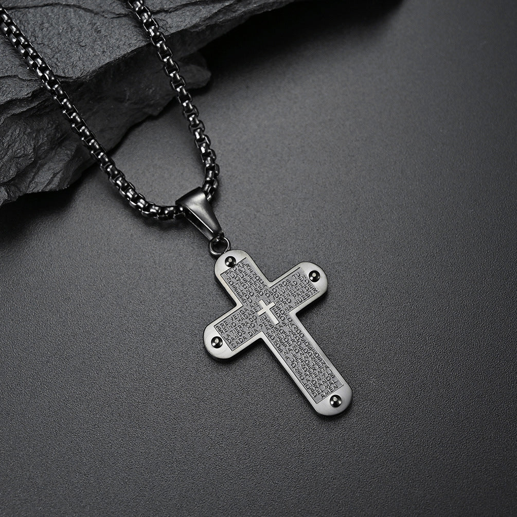 European And American Style Stainless Steel Cross Necklace