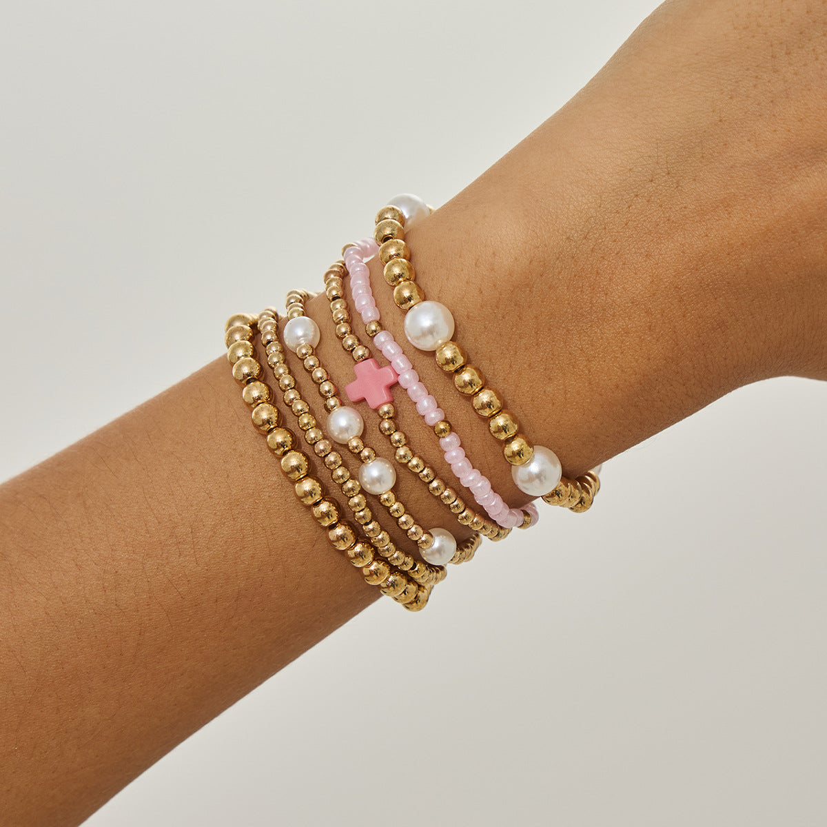 Planderful Starfish Cross Bracelet Elastic Beaded Jewelry Women Versatile Holiday Stacking Accessory Vienna Verve