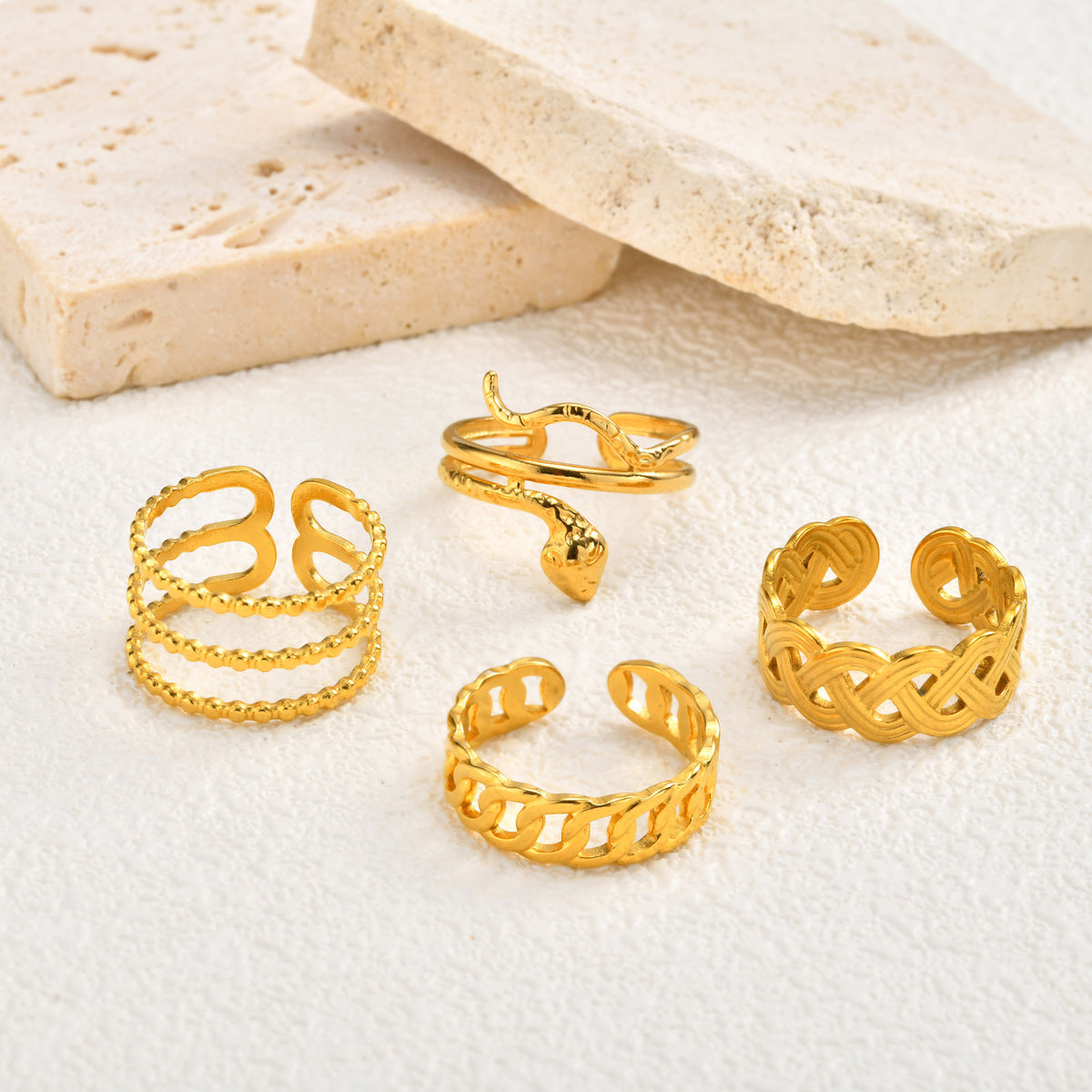 Stainless Steel Lines – Three-Layer Serpentine Braided Regular Line Opening Ring