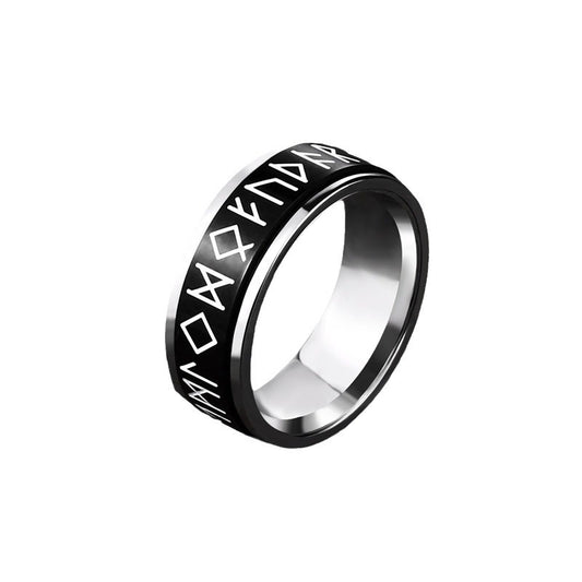 Nordic Vintage Stainless Steel Rotating Ring for Men and Women - Japanese and Korean Fashion Inspired