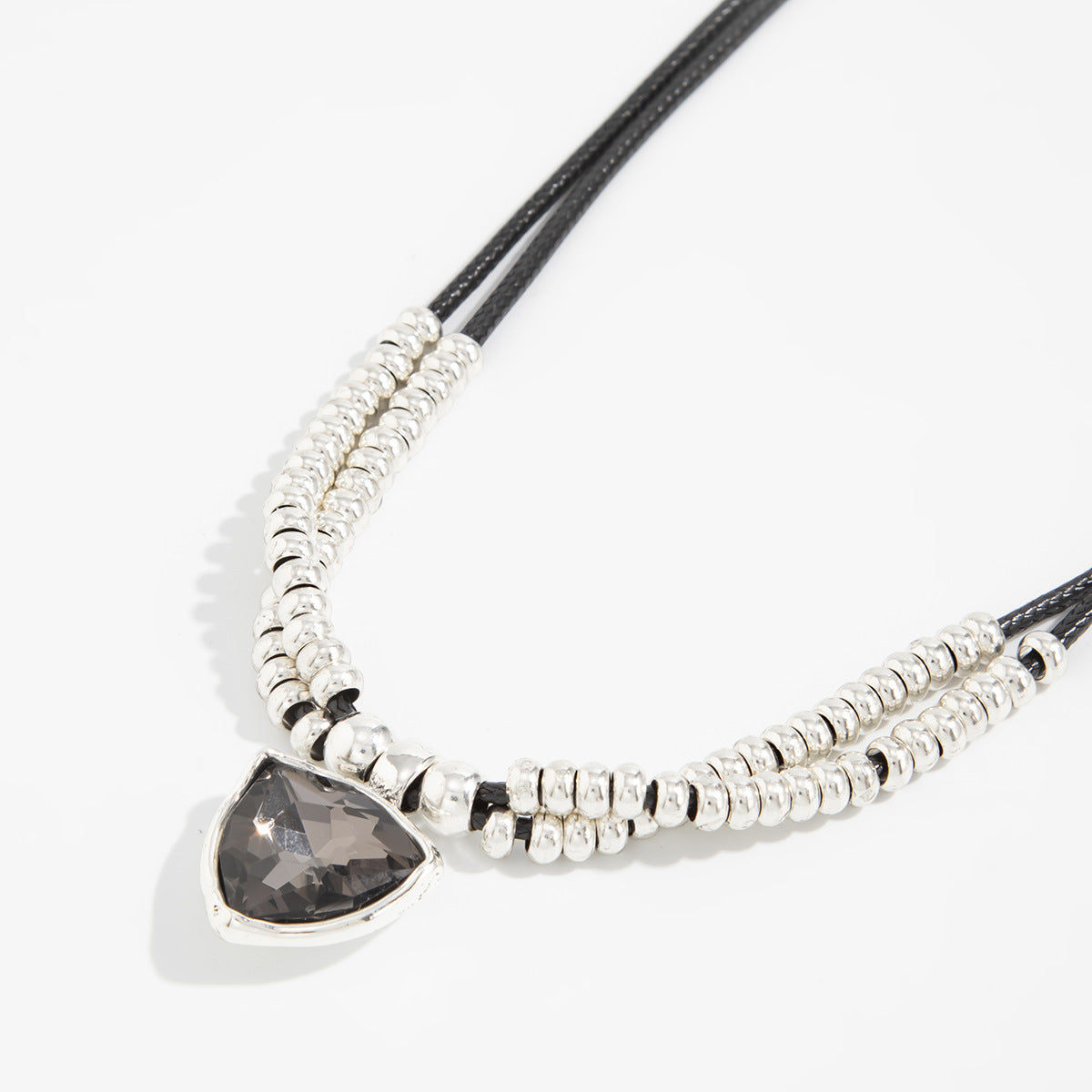 Geometric Gemstone-Style Beaded Necklace
