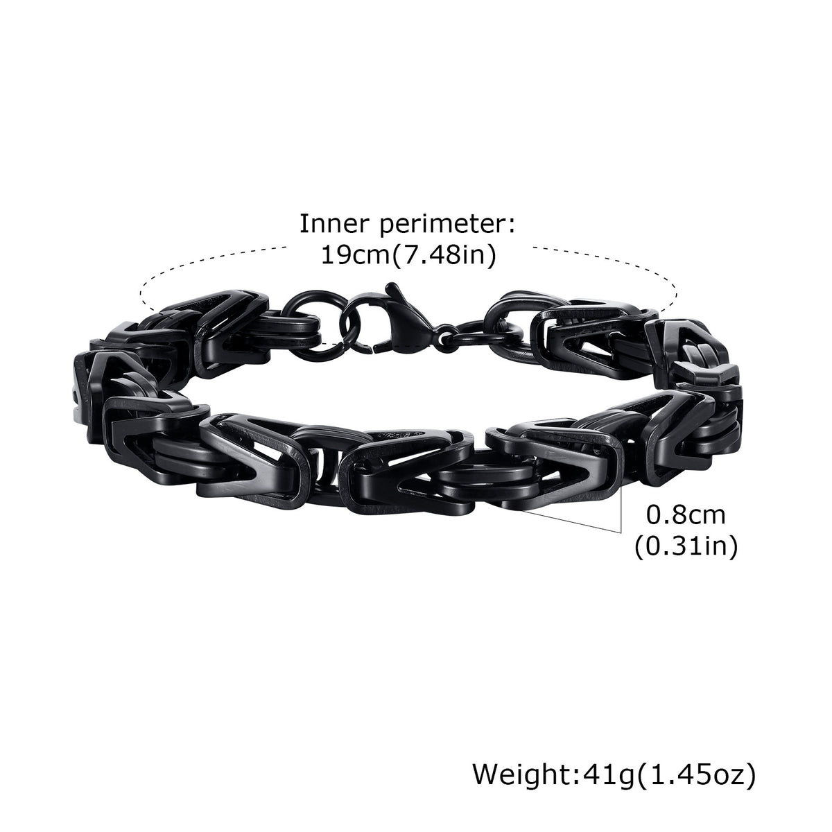 Vintage Black Stainless Steel Bracelet for Men