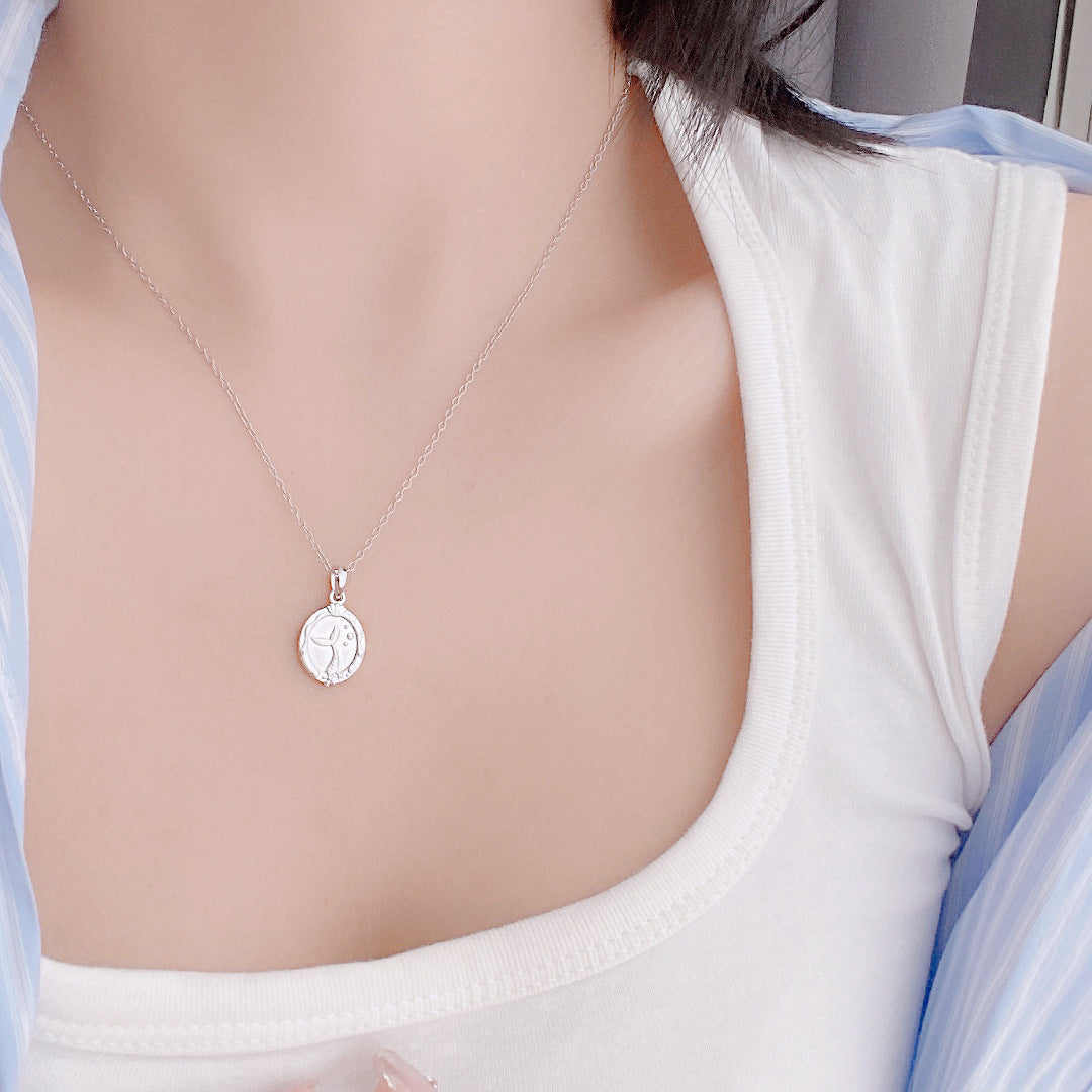 S999 Fine Silver Mermaid Tail Necklace