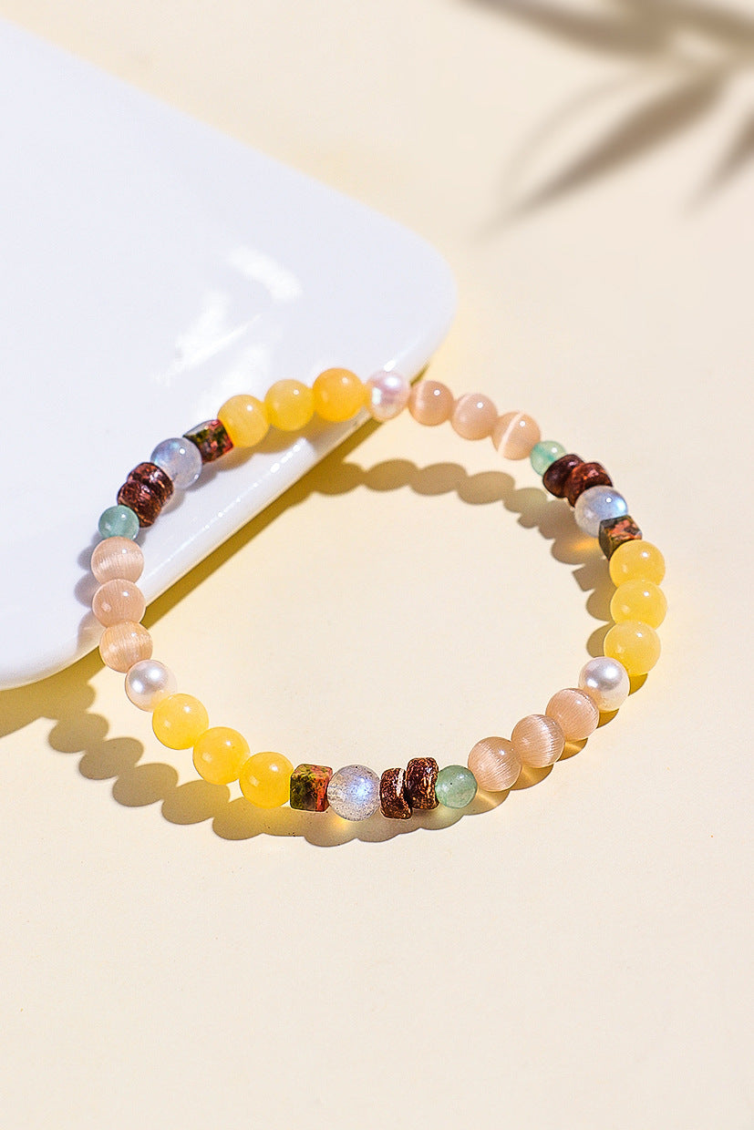 Planderful Fortune's Favor Bracelet – Elegant Natural Pearl and Opal Design