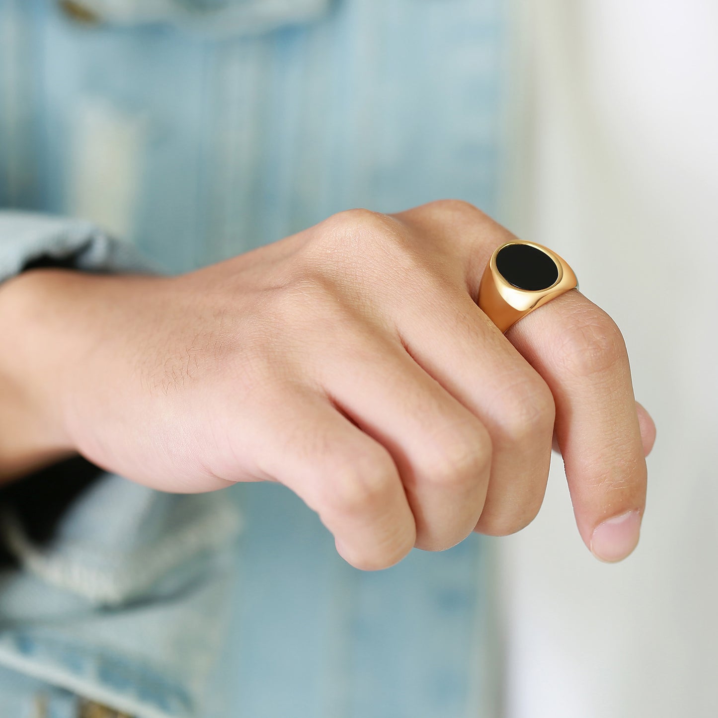 European And American Jewelry Stainless Steel Drip Ring Men