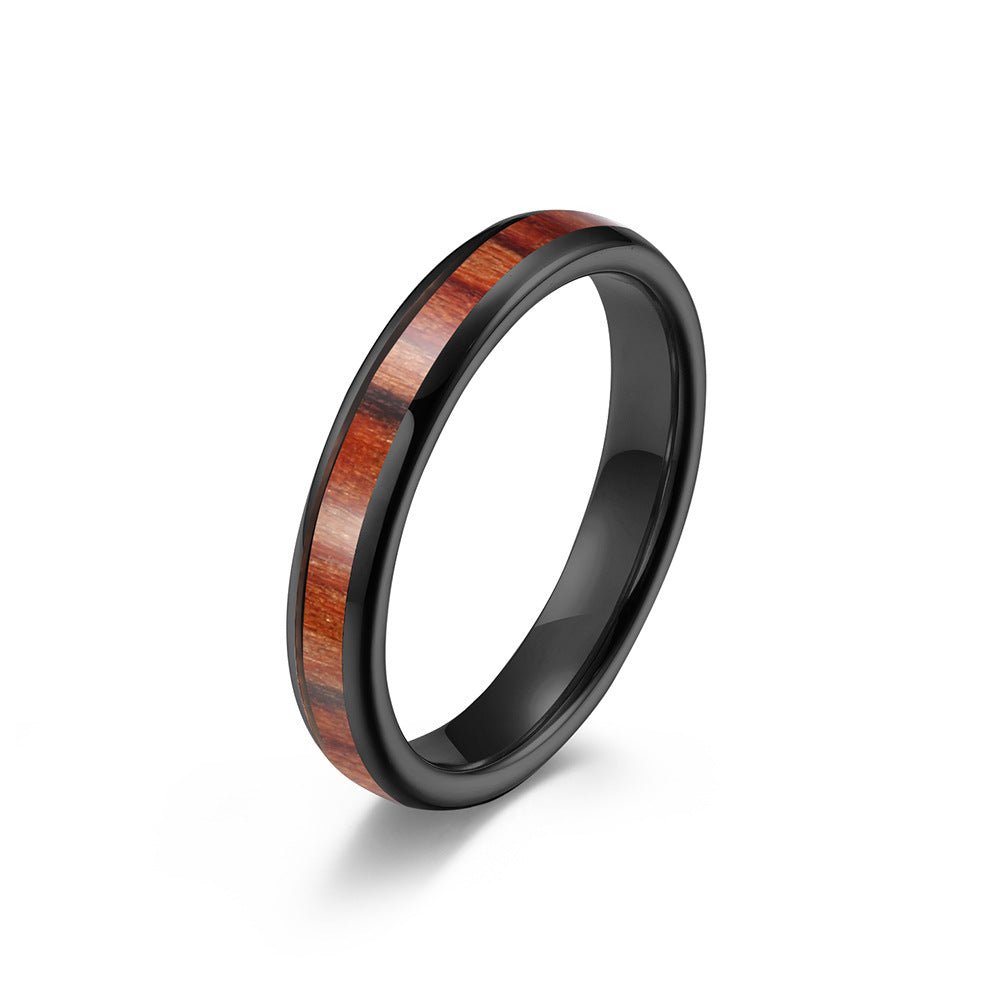 Premium Tungsten Ring Inlaid Wood And Leather 4 6 8mm For Men And Women Planderful Shop