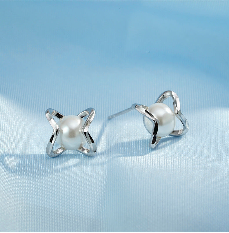 Freshwater Pearl Stud Earrings S925 Sterling Silver Wholesale