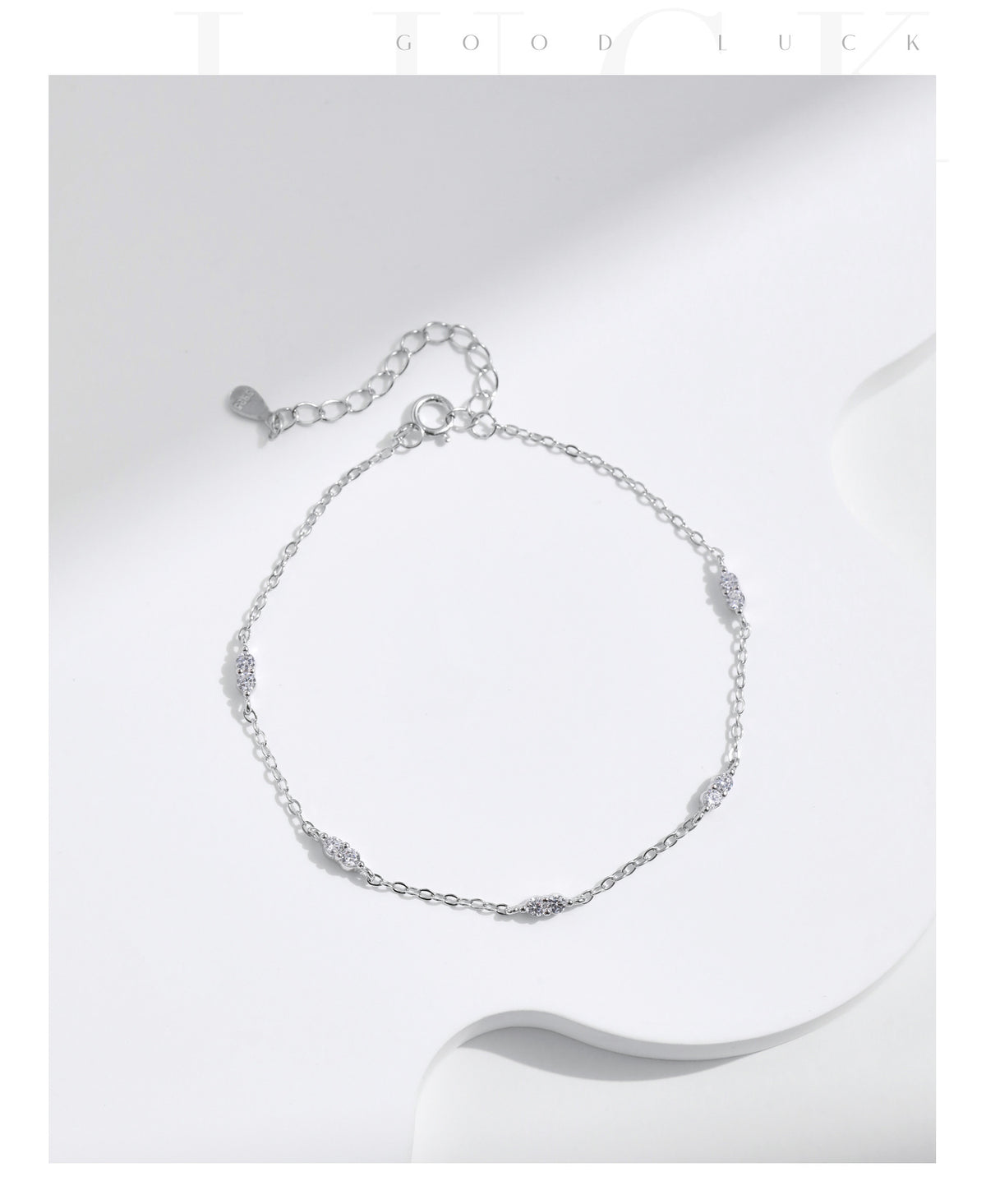 925 Sterling Silver Star Clover Zircon Bracelet