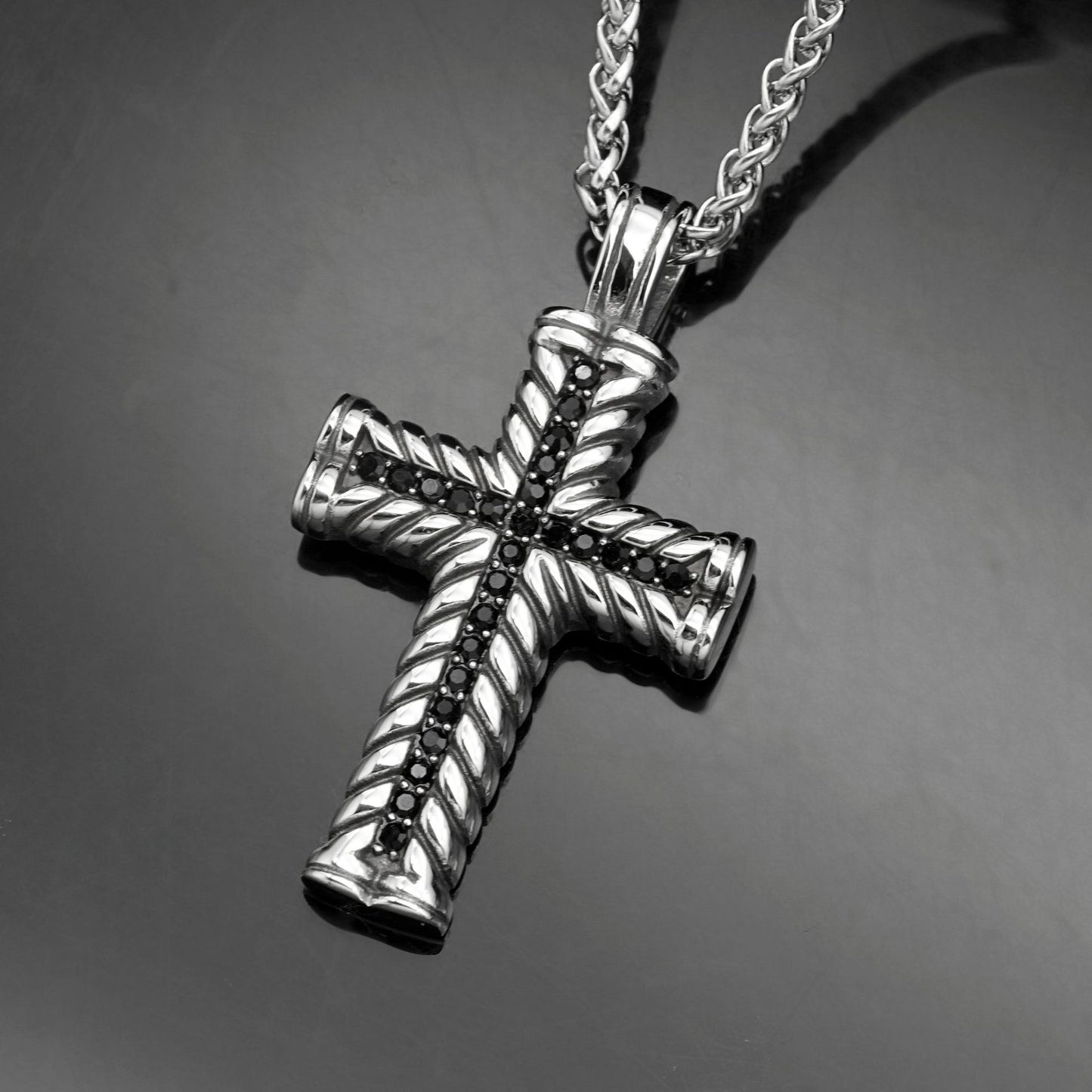 Steel Necklace – Statement Hip Hop Cross Pendant