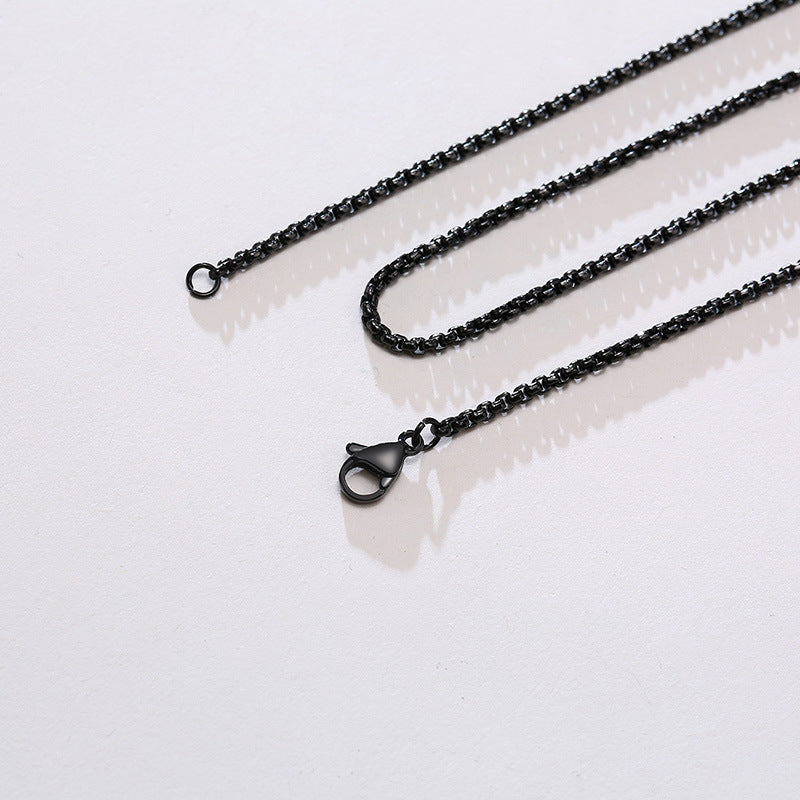 Titanium Steel Pearl Chain Pendant Steel Necklace for Men