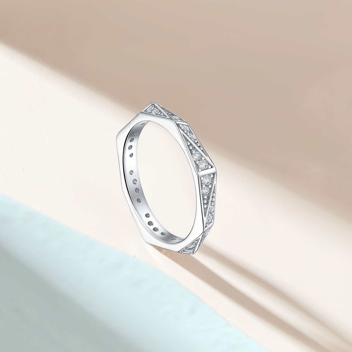 Cross-Border S925 Sterling Silver Row Zircon Ring for Women