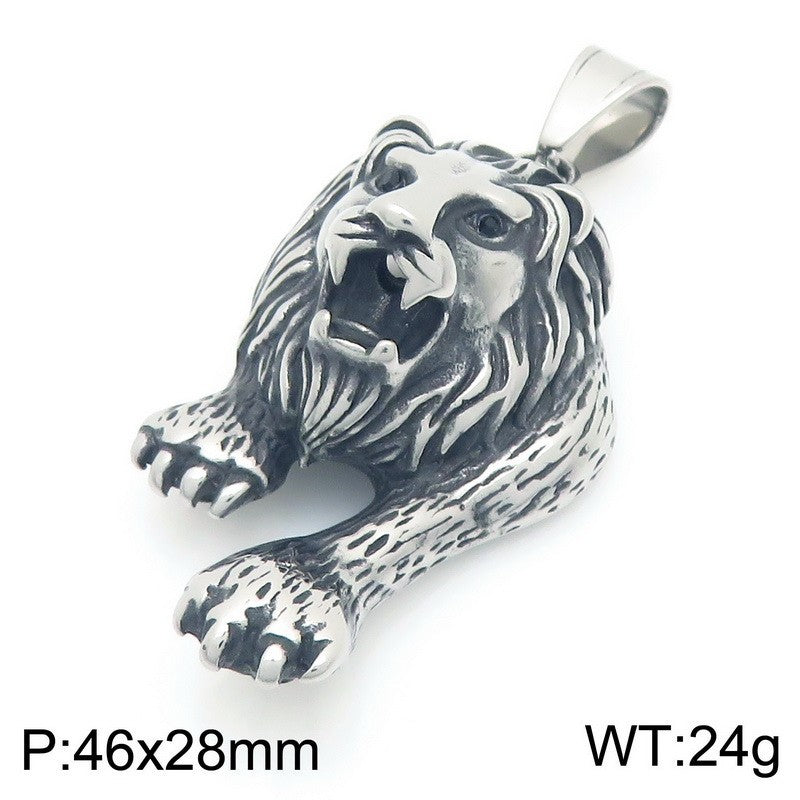 Planderful Forest Lion Pendant For Men Domineering Stainless