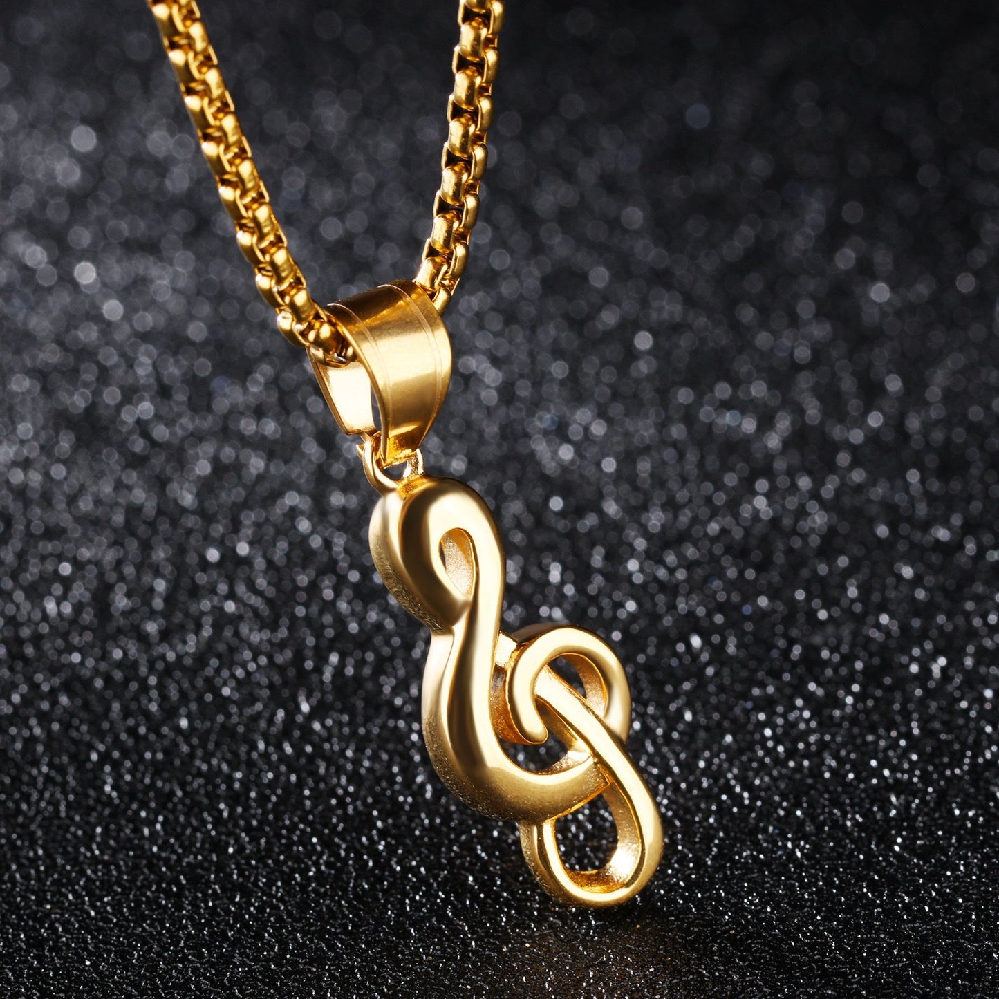 1. Planderful Stainless Steel Necklace For Men With Music Symbols European American Punk Inspired