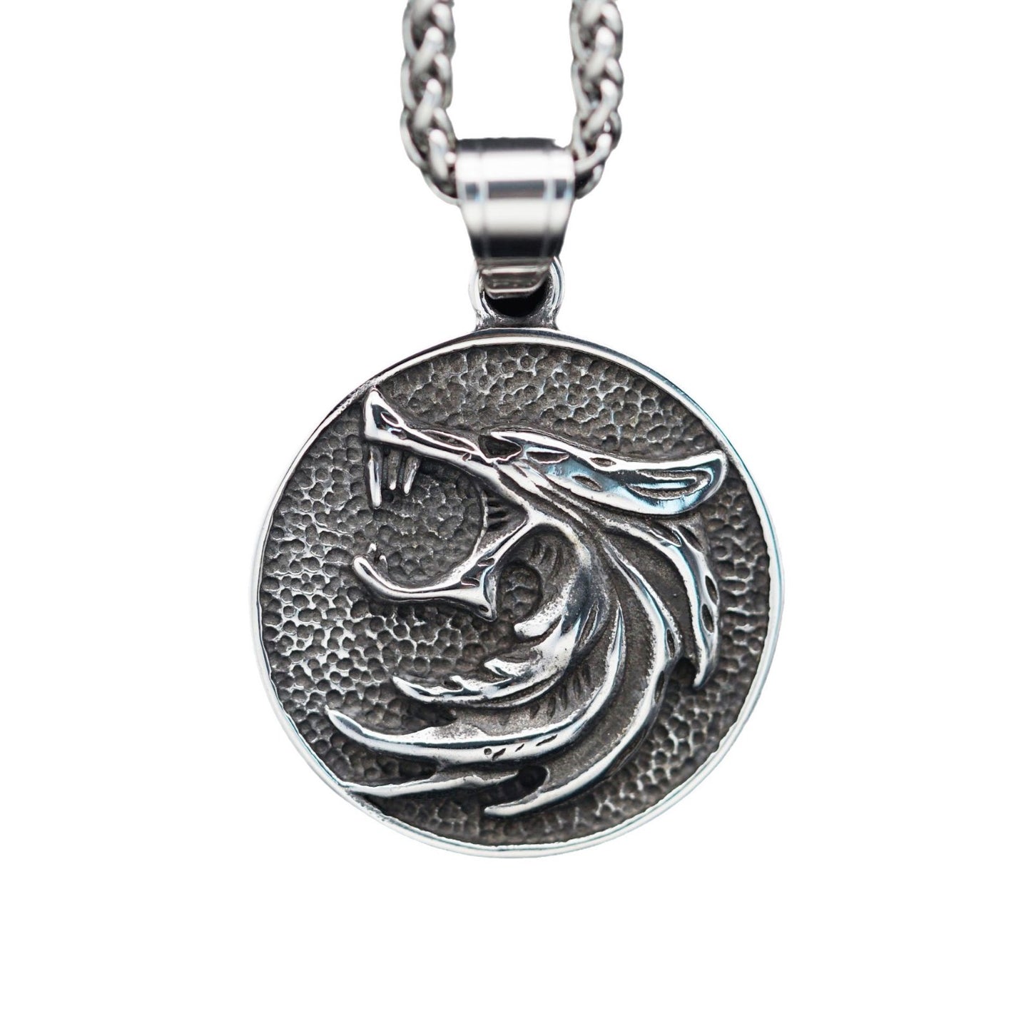 Steel Necklace – Vintage Viking Wolf Head