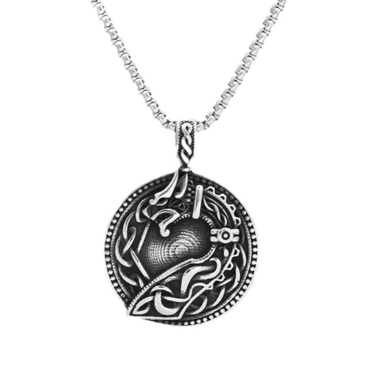 Nordic Culture Viking Wolf Head Titanium Steel Men's Pendant Necklace