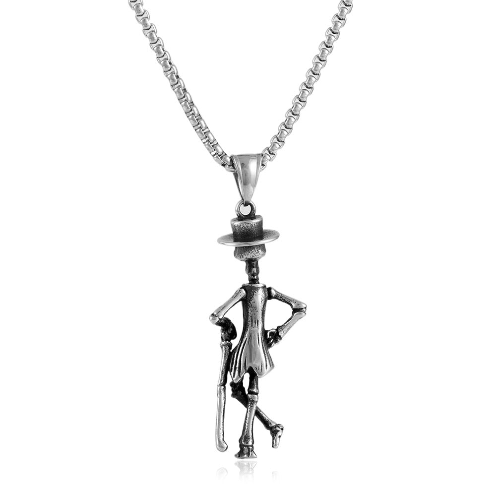 European And American Titanium Steel Skull Pendant Necklace