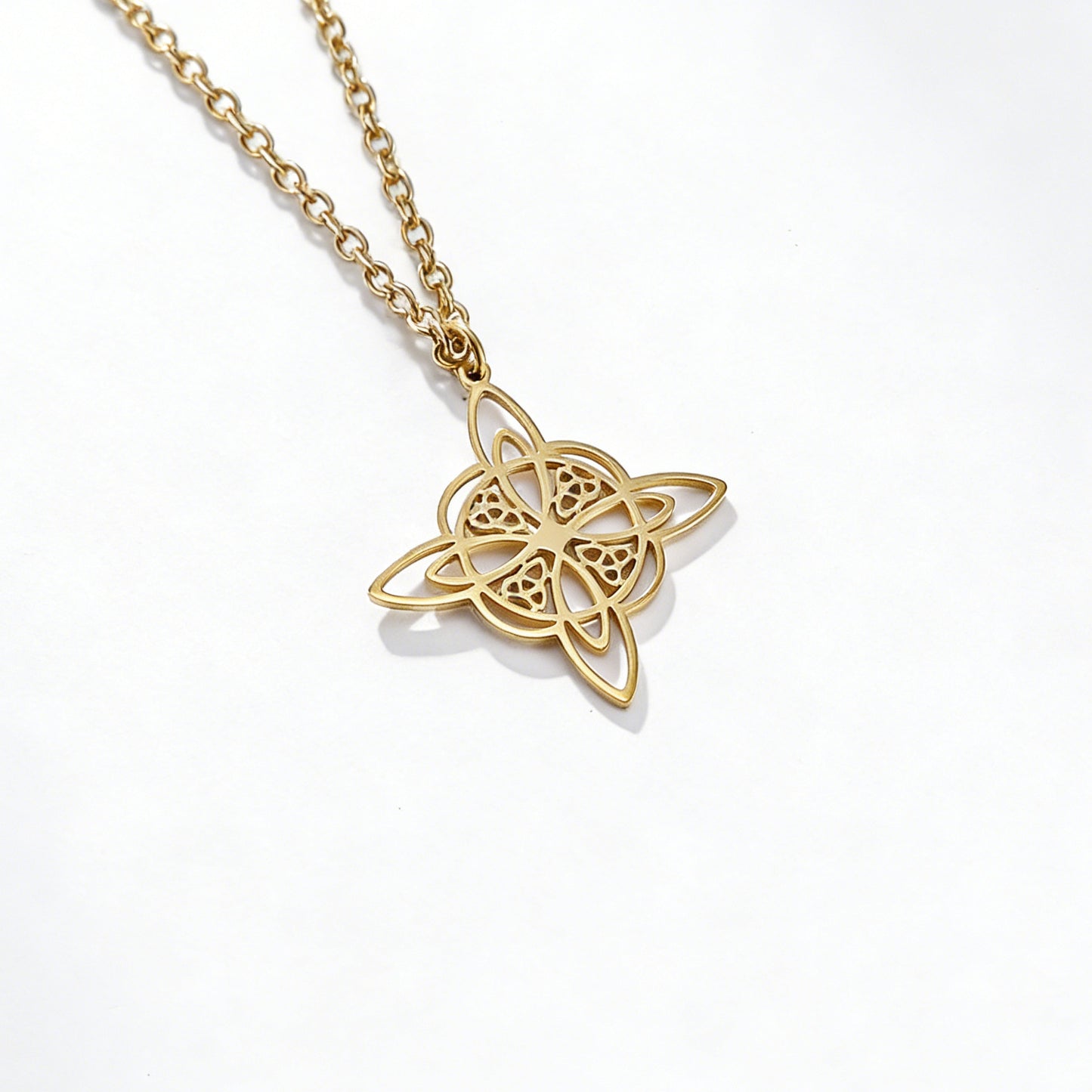 Planderful Nordic Celtic Eternal Knot Necklace Unisex Everyday Wear Durable Steel Chain