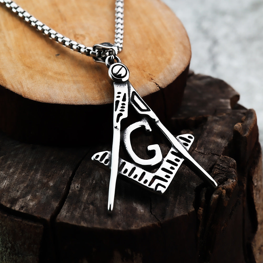 Cross-Border New Pendant with Simple Personality AG Freemason Fashion Pendant for Men
