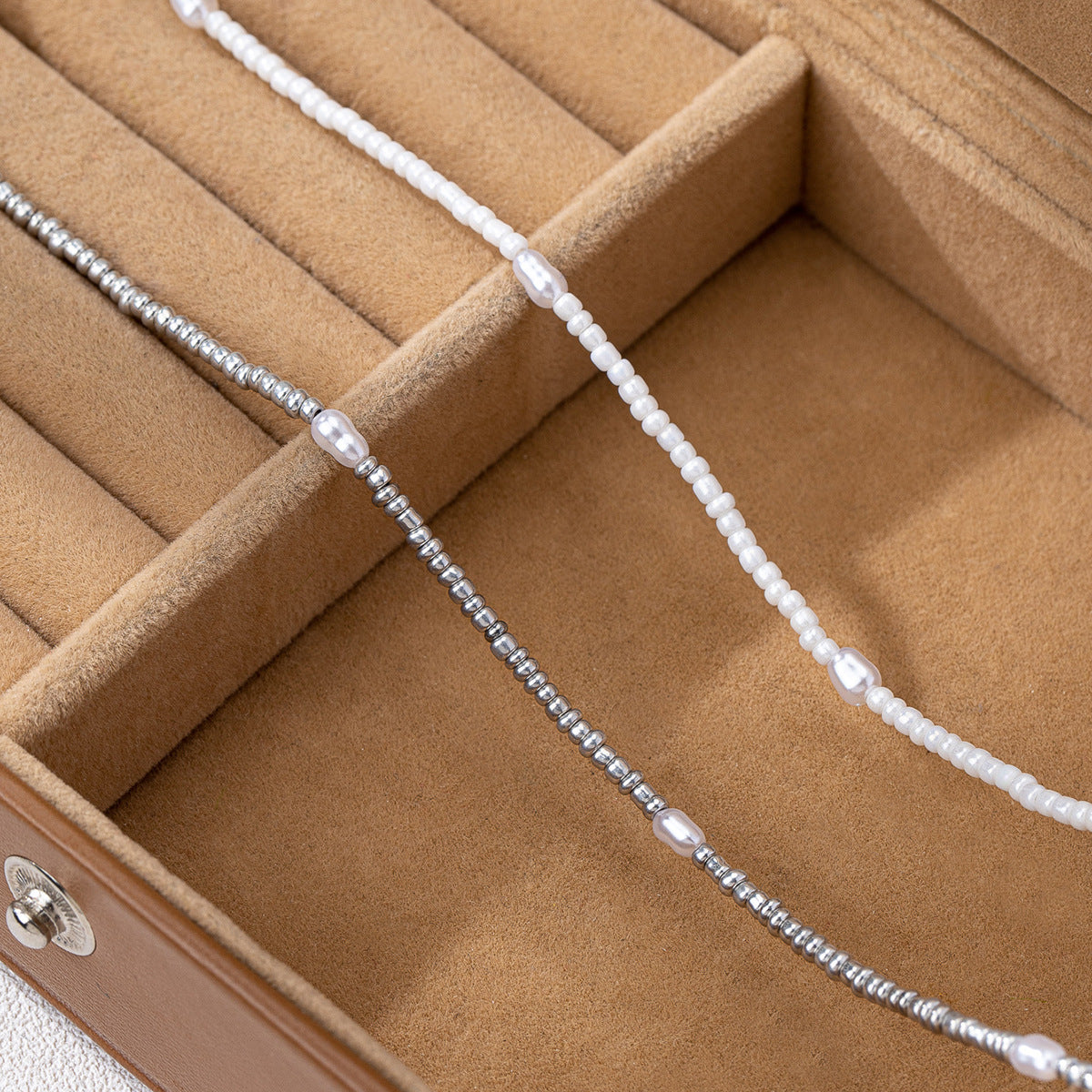 Planderful Vienna Verve Necklace Set – Fashionable Pearl Beaded Design