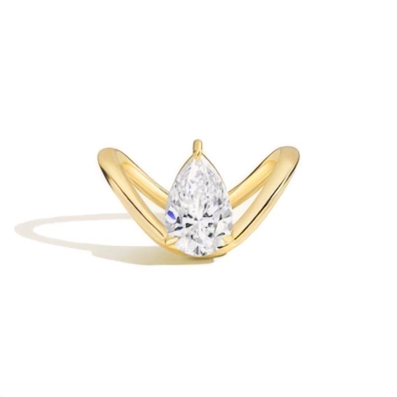 Design Sense 2 Carat Moissanite Ring S925 Silver Gold