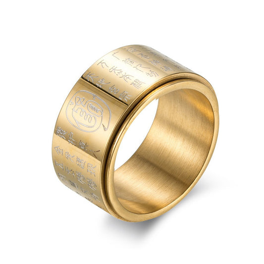 Retro Style Golden Light Decompression Ring for Men