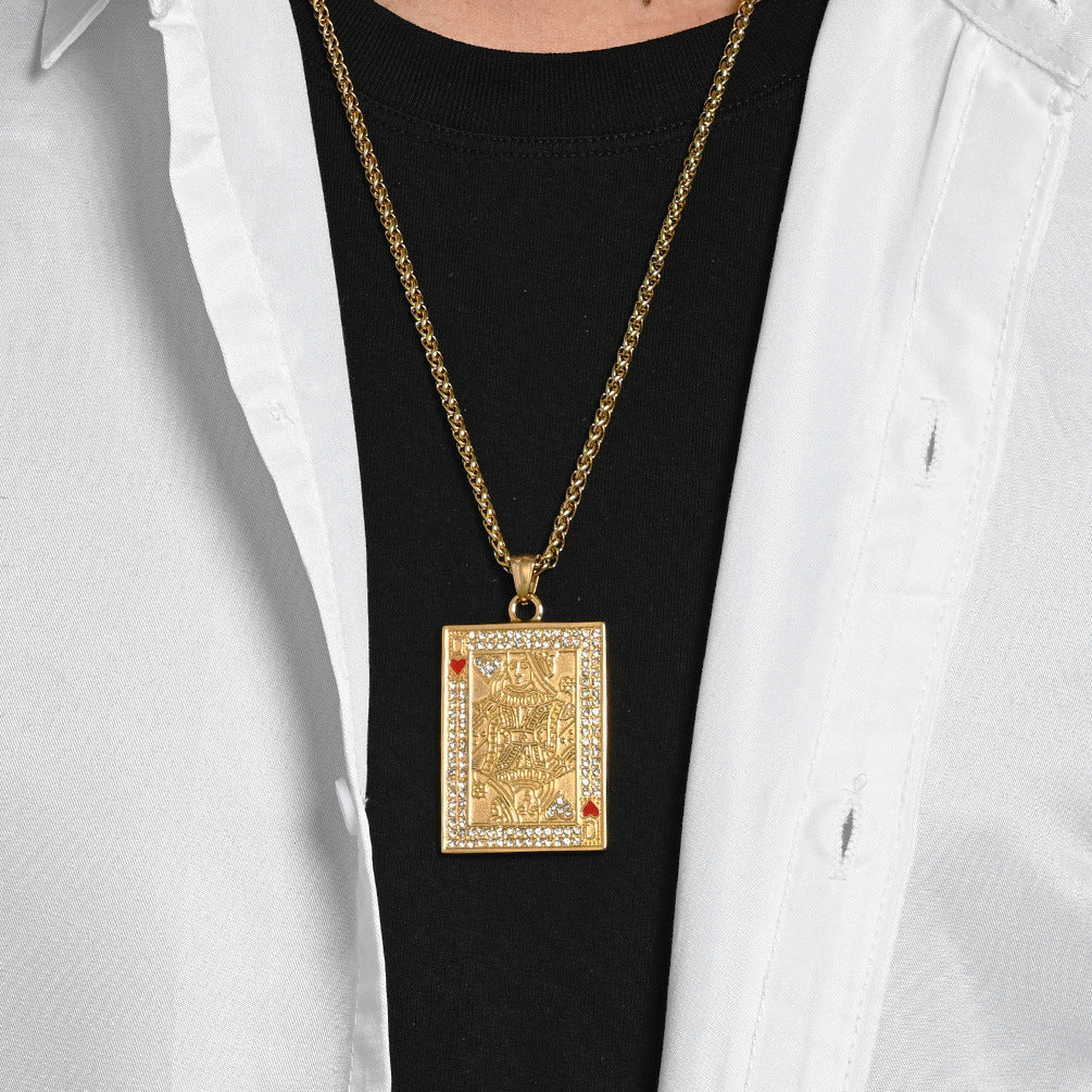 Stainless Steel Zircon Gold-Plated Necklace