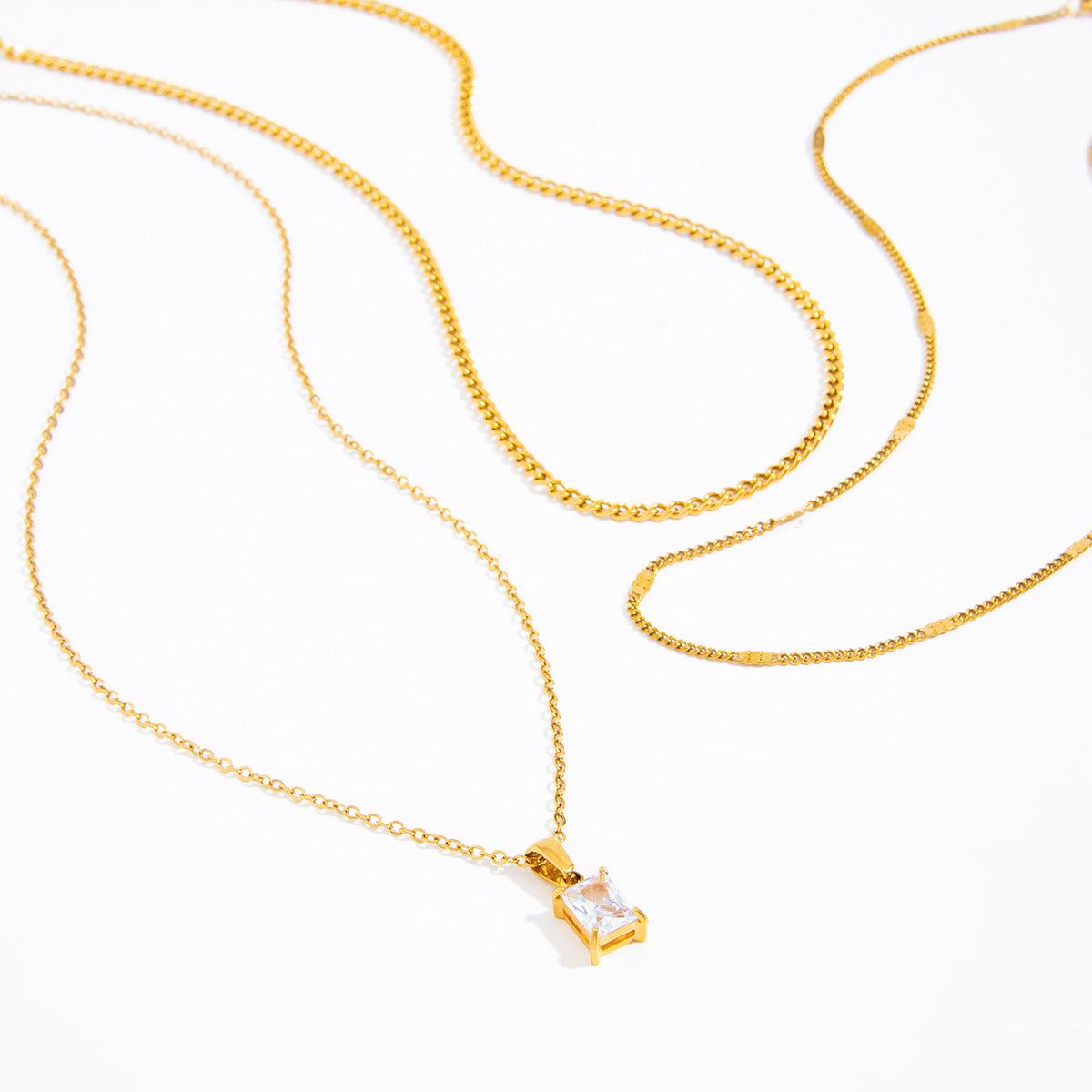 Europe And The United States Stacked Stainless Steel Snake Bone Chain Necklace
