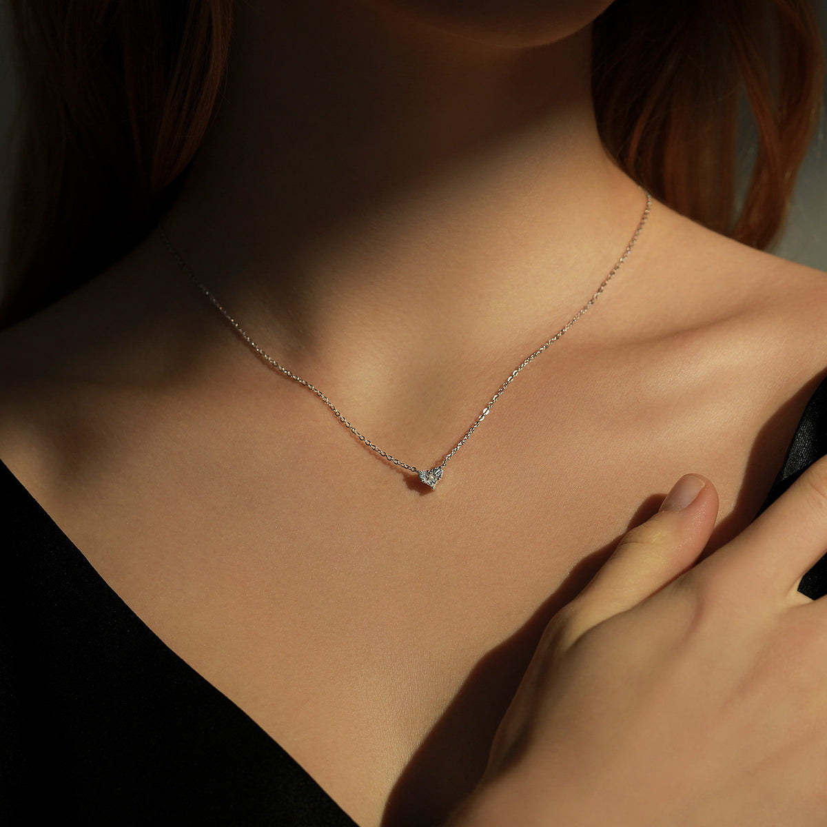 925 Sterling Silver Birthstone Heart Zircon Necklace