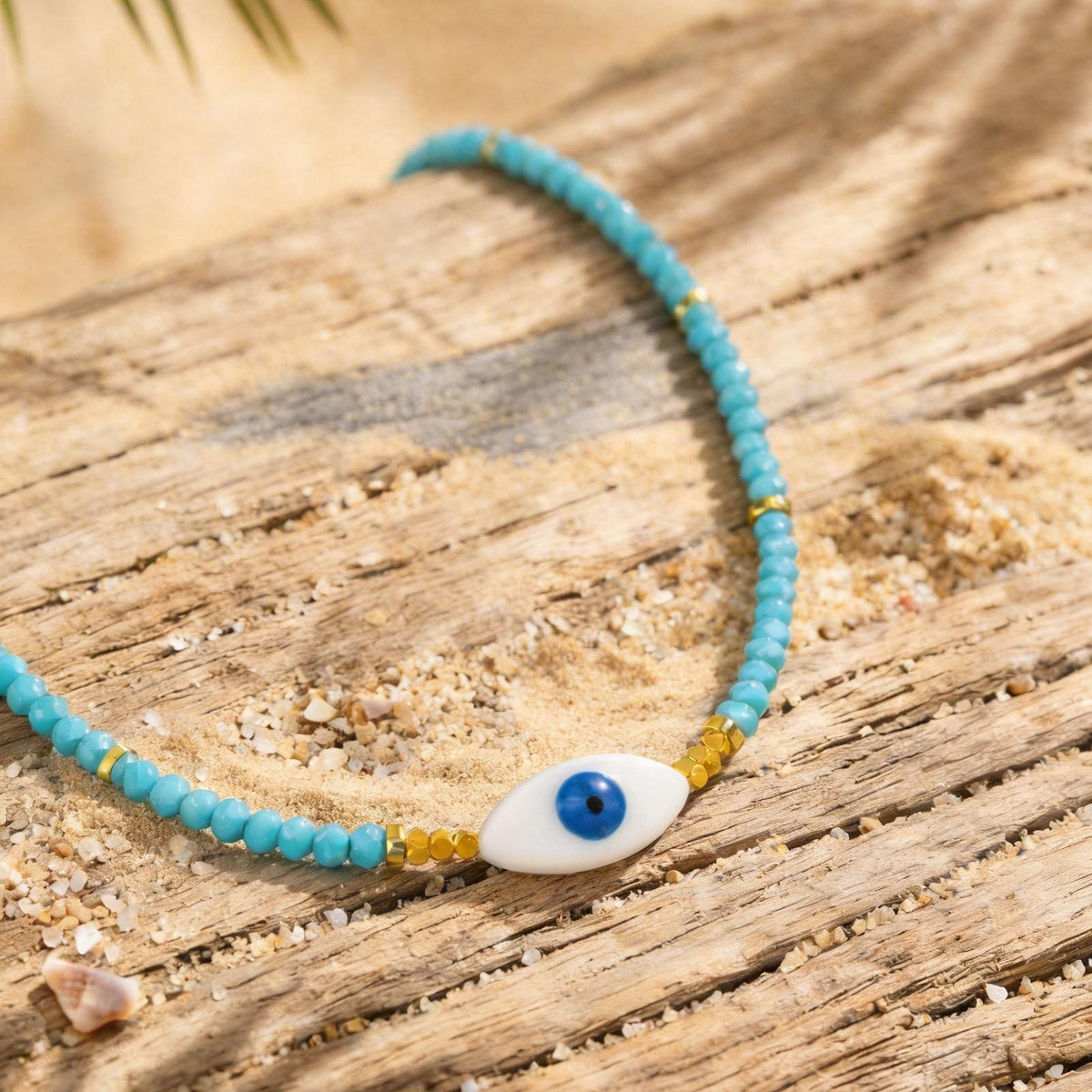 Alloy Devil's Eye Crystal Beaded Women's Beaded Collarbone Chain Necklace