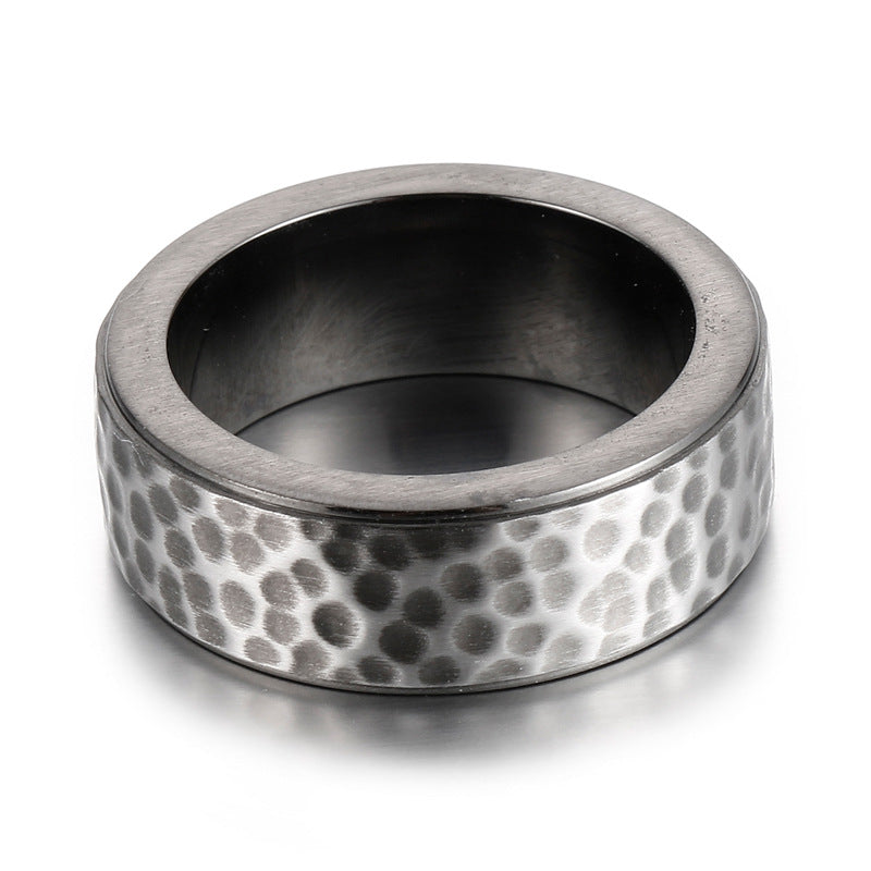 Personalized Minimalist 8mm Men's Titanium Steel Ring with Smooth Groove Design in South Korea
