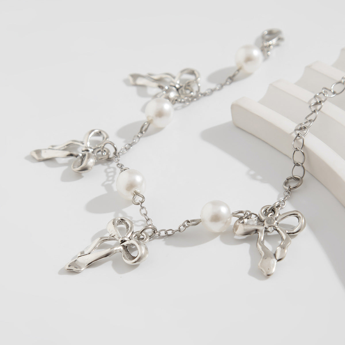 Planderful Vienna Verve Bracelet For Women Pastoral Bow Tassel Imitation Pearl Star Jewelry