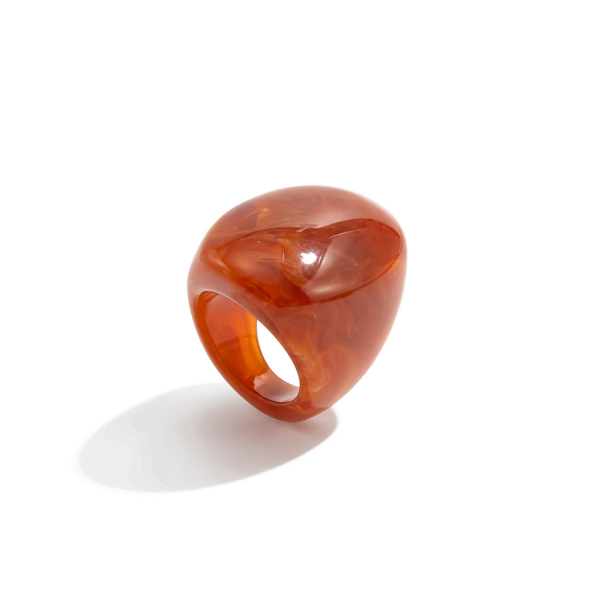 Planderful Collection Resin Ring Vienna Verve Bold Color Smudge Geometric Wide Statement Unisex Jewelry