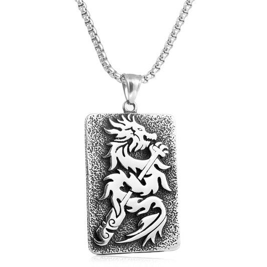 European And American Stainless Steel Dragon Pendant Necklace