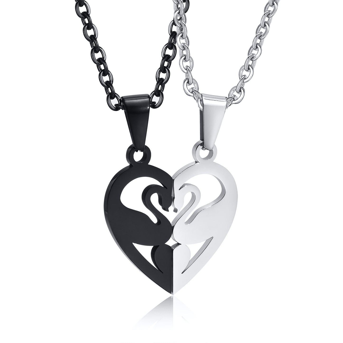 Couple Pendant Stainless Steel Dolphin Puzzle Swan Heart