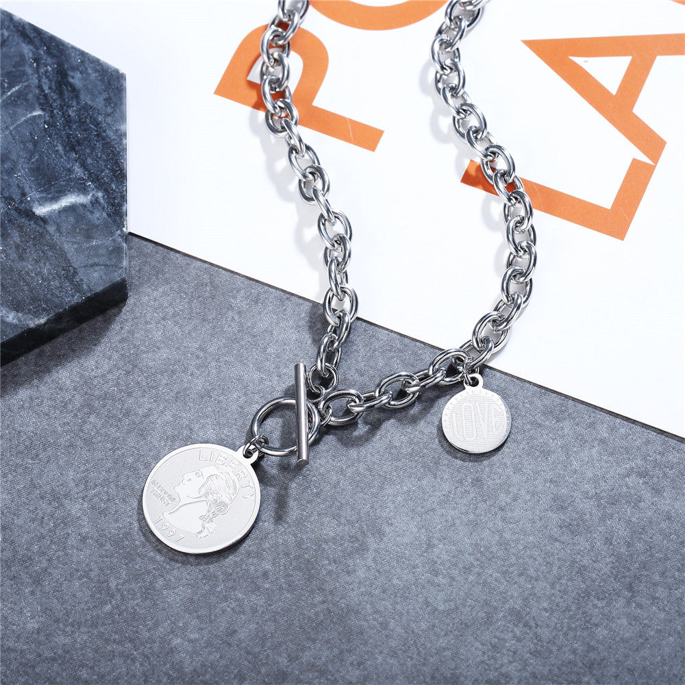 Planderful Titanium Steel Necklace For Women And Men, Personalized Minimal Collarbone Chain, Elegant Unisex Statement