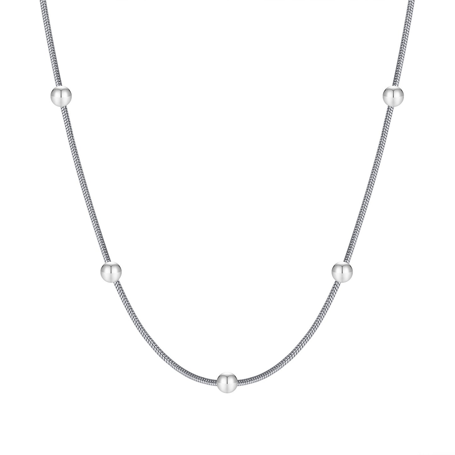 Necklaces Stainless Steel Round Bead Spacer Women's Necklace Bracelet