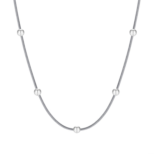 Necklaces Stainless Steel Round Bead Spacer Women's Necklace Bracelet