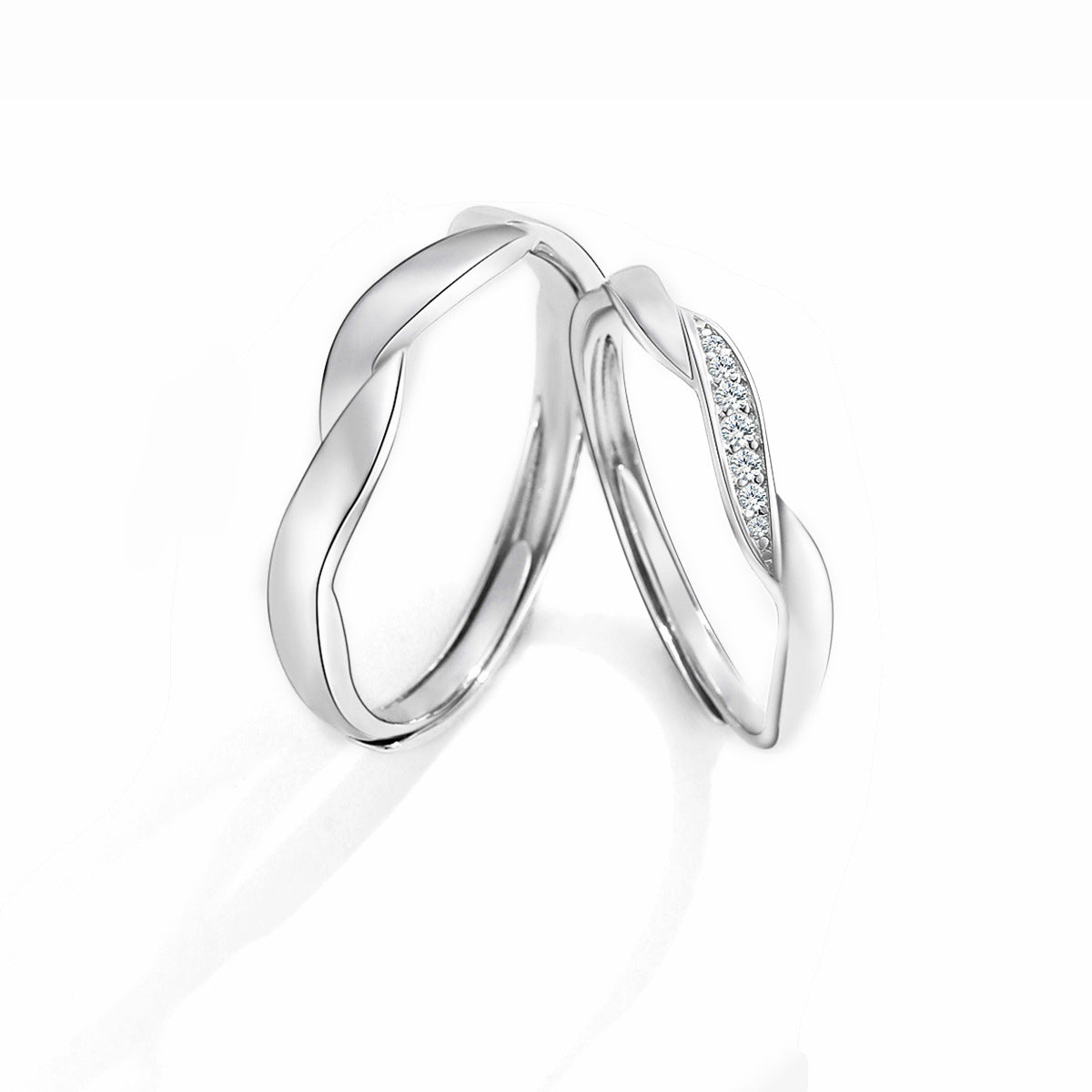 Planderful Love Together Couple Ring – Light Luxury Sterling Silver Pair
