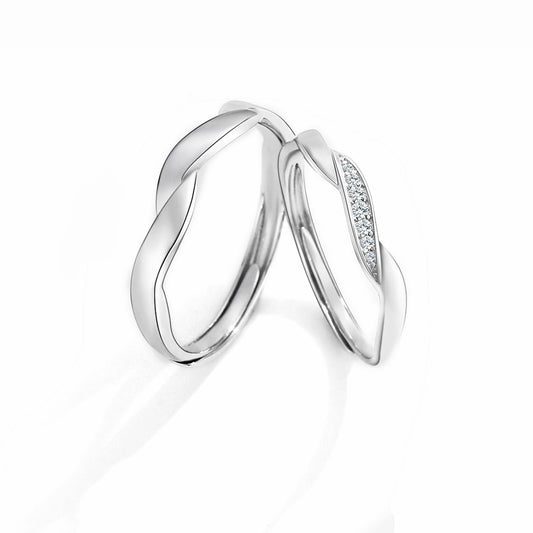 Planderful Love Together Couple Ring – Light Luxury Sterling Silver Pair