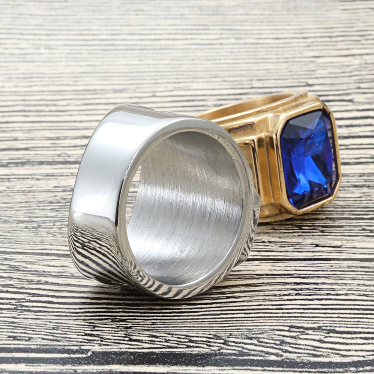 Titanium Steel Multi-Color Gemstone Dragon Ring for Stylish Men - Retro Punk Trendsetter